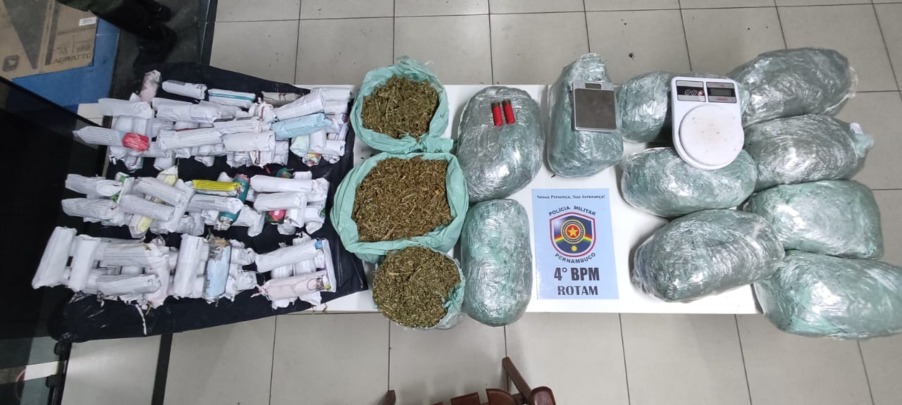 PM apreende cerca de 15kg de maconha em Caruaru