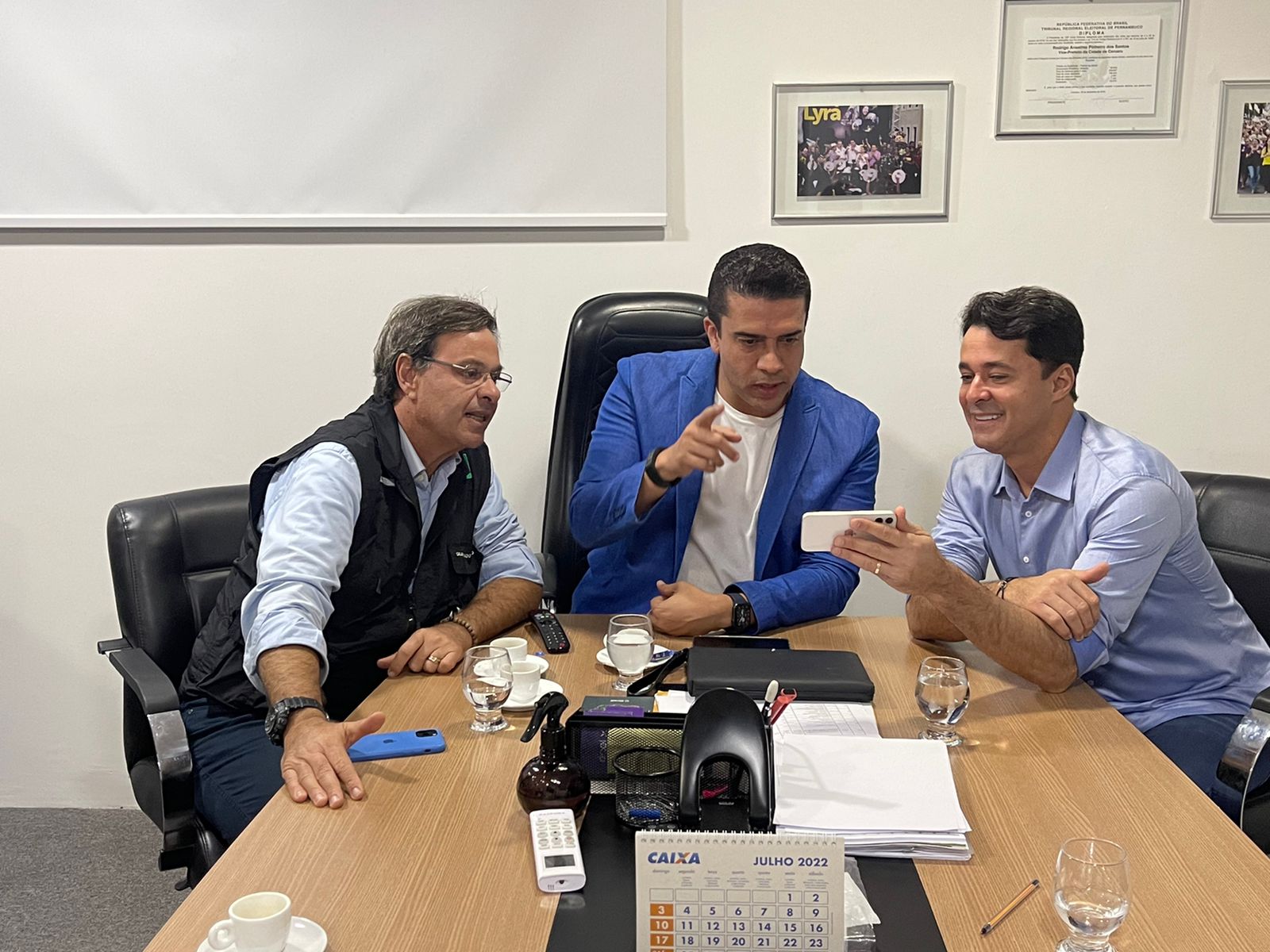 Anderson Ferreira e Gilson Machado Neto visitam prefeito de Caruaru, Rodrigo Pinheiro