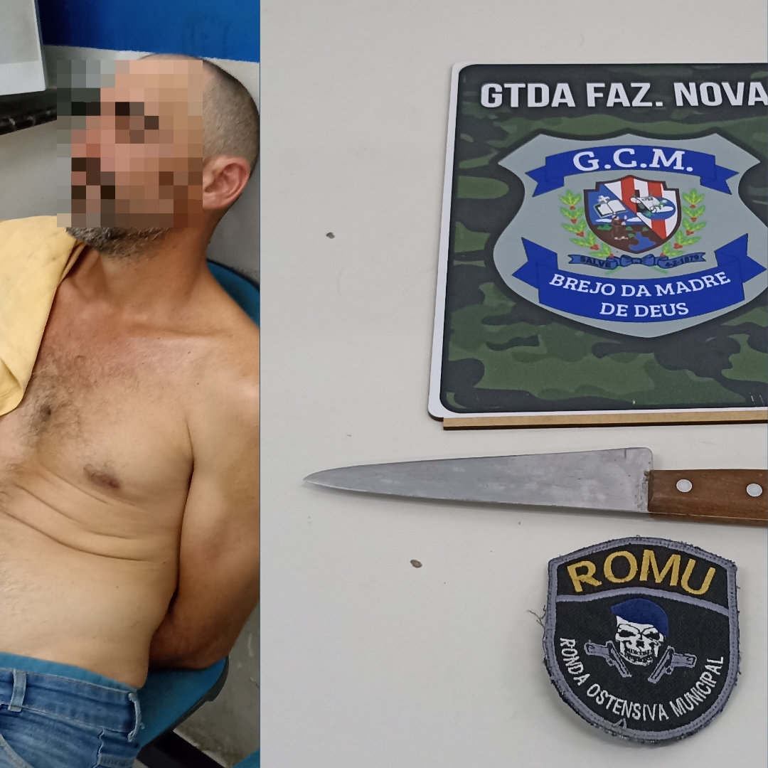 Homem é detido pela GCM após promover  ameaças e danos em Brejo da Madre de Deus