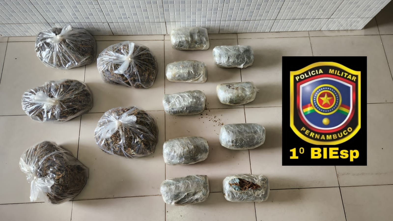 14kg de maconha foram apreendidos em Caruaru, neste domingo 