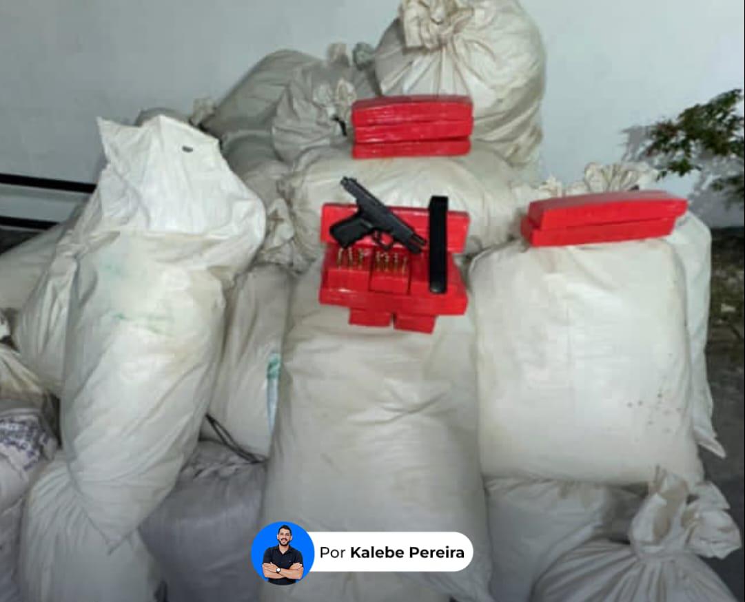 Quase mil quilos de drogas e arma de fogo são apreendidas pela PM e Civil