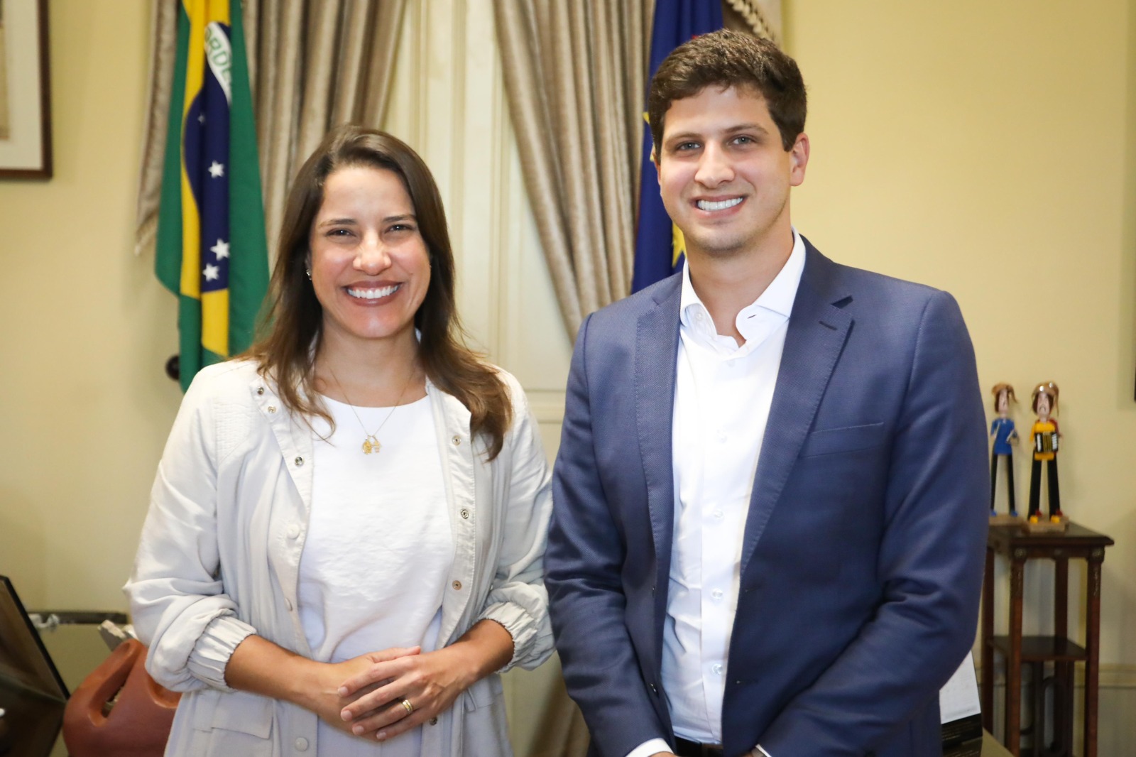 Governadora Raquel Lyra recebe o prefeito do Recife, João Campos, para tratar sobre segurança durante o carnaval