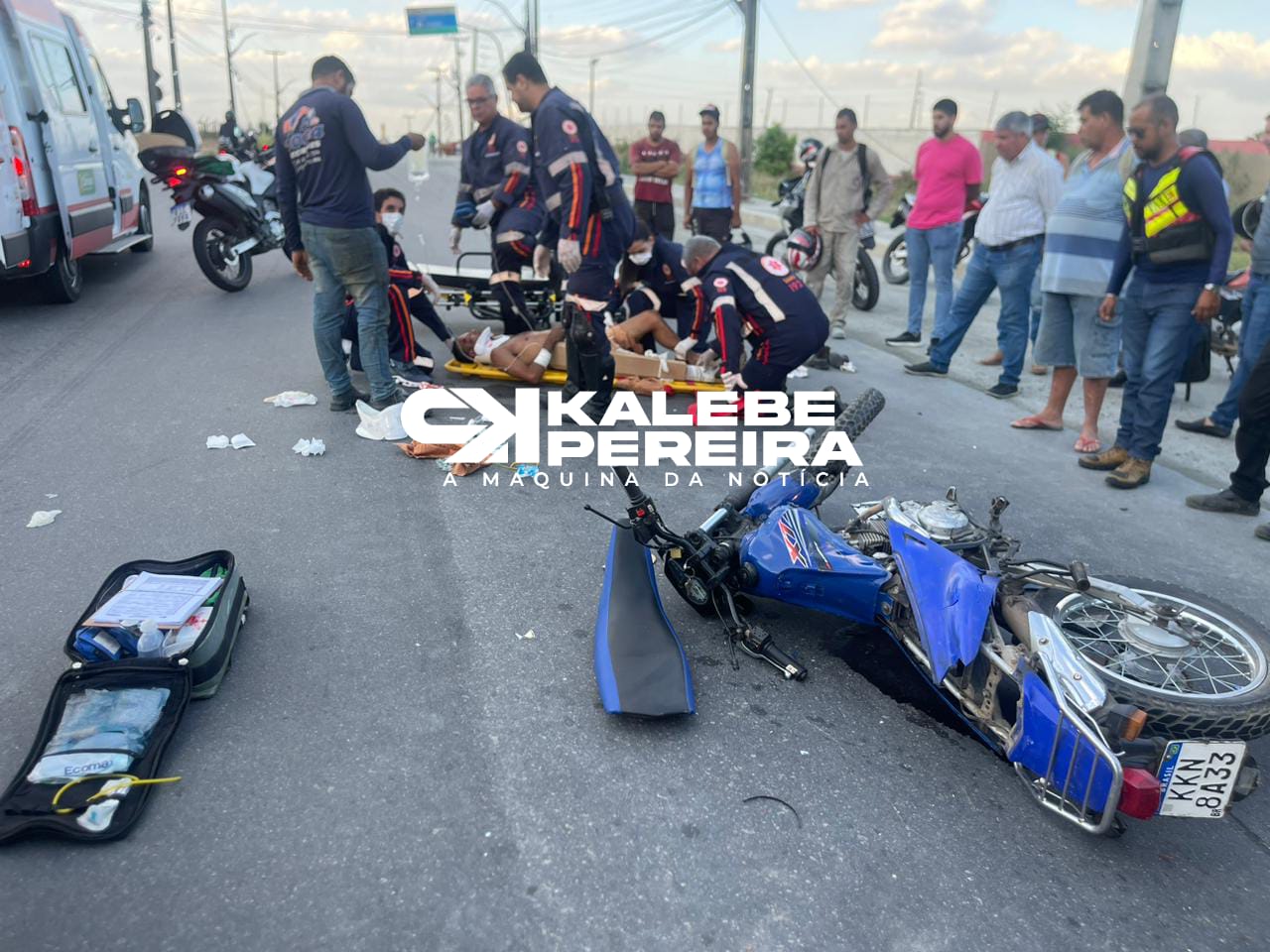 Motoqueiro ficou gravemente ferido após acidente com moto em Caruaru