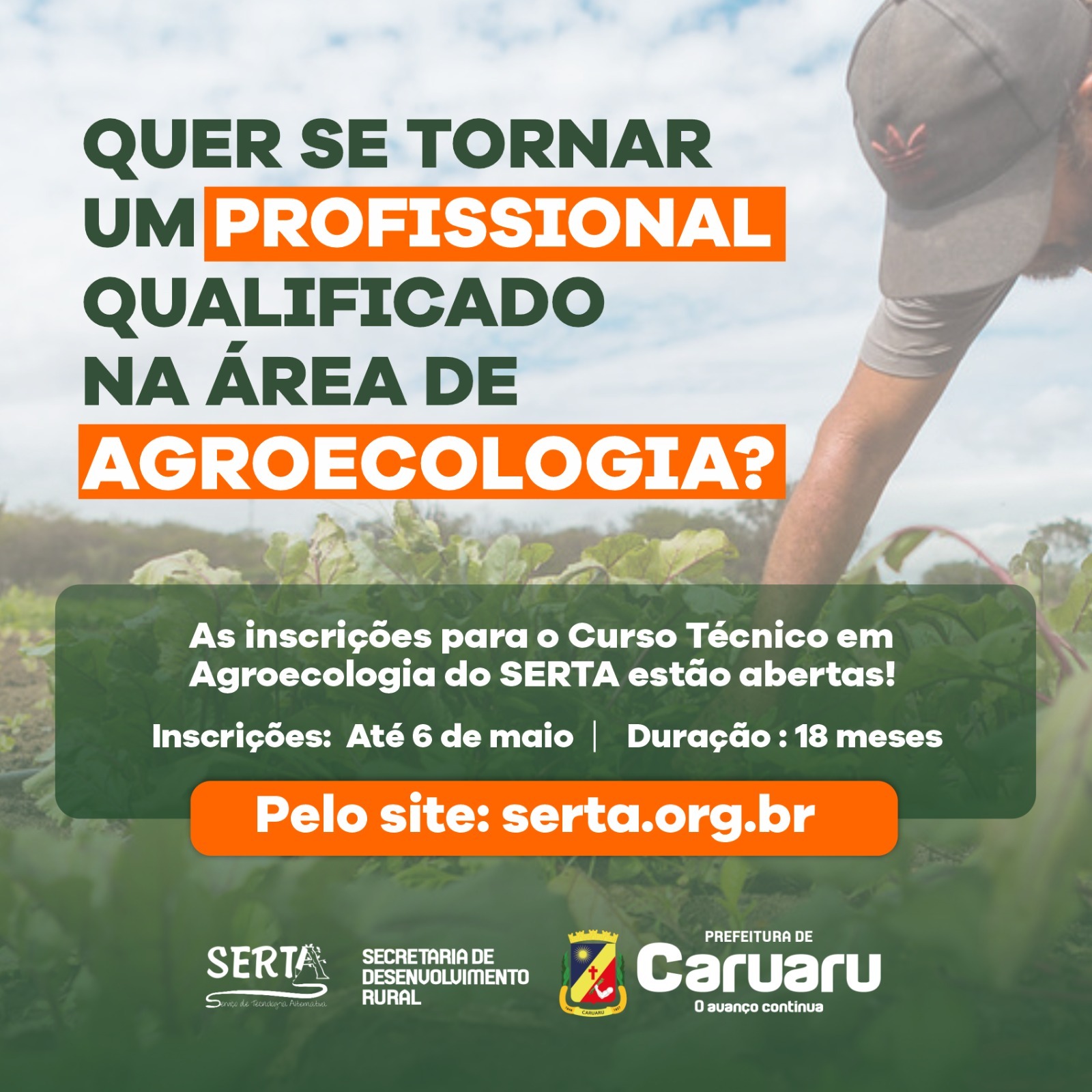 Serta oferta Curso Técnico em Agroecologia para agricultores de Caruaru