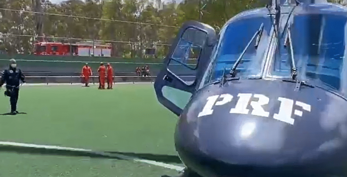 Menino de 6 anos fica ferido em colisão e é transportado de helicóptero entre Garanhuns e Recife 