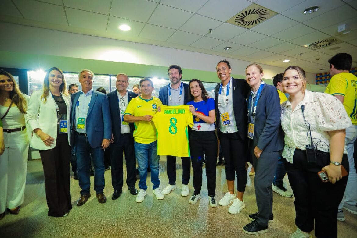 Em jogo da Seleção Brasileira Feminina, governadora Raquel Lyra destaca investimentos realizados na Arena de Pernambuco